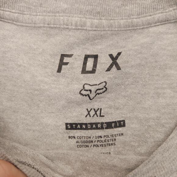 Fox Casual Crew Neck Graphic Short Sleeve Pocket T Shirt Mens Size 2XL Gray - Picture 3 of 10